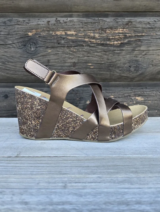 Blowfish Malibu Henrietta Y2K Boho Revival Platform Cork Wedge Sandals 8.5M - Picture 1 of 12